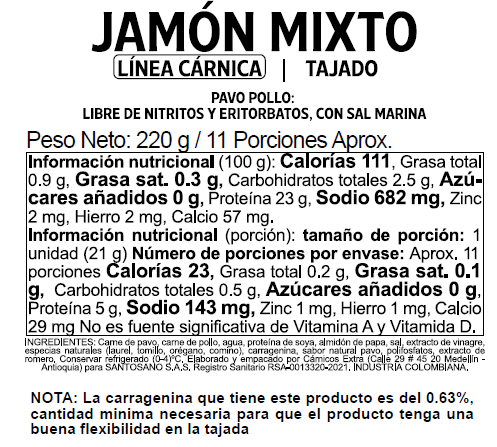 Jamón de Pavo - Pollo Tajado x 220 g - Image 3