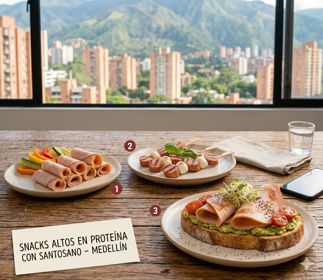Snacks altos en proteína con Santosano: Ideas rápidas para evitar la comida chatarra en Medellín