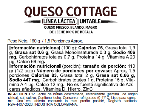 Cottage 100% Búfala x 160 g - Image 2
