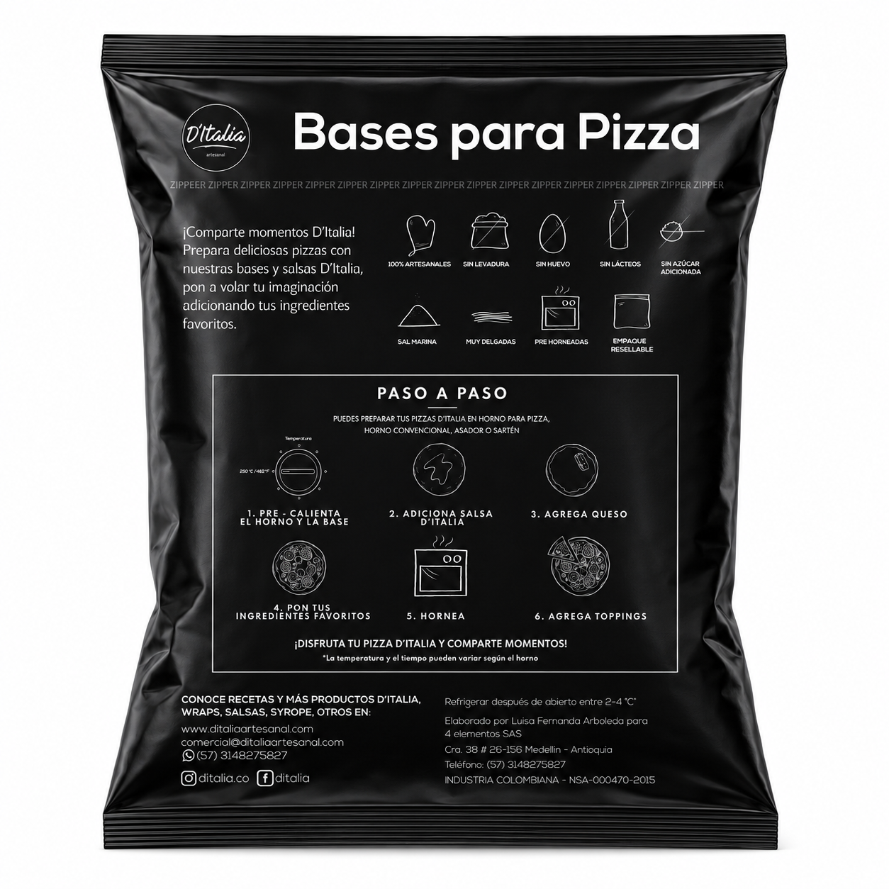 Base de Pizza Tradicional x 5 Unidades - Image 3